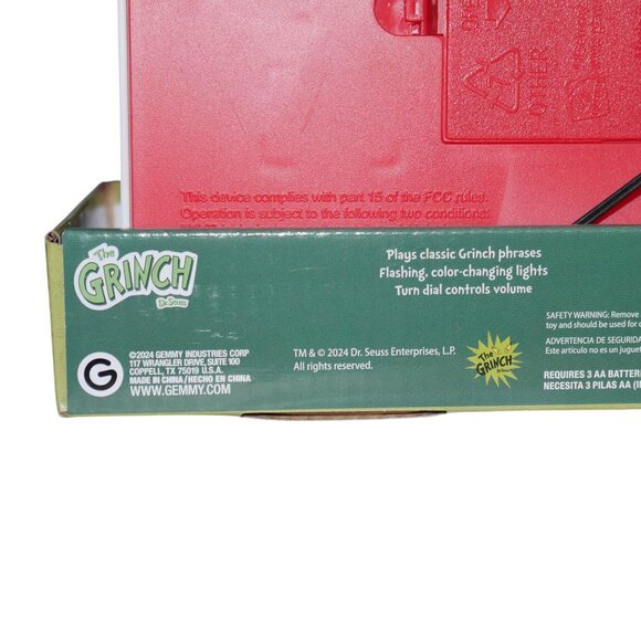 Grinch Radio Musical Jukebox Grinch Phrases Color-changing Lights Up Christmas - Picture 4 of 6